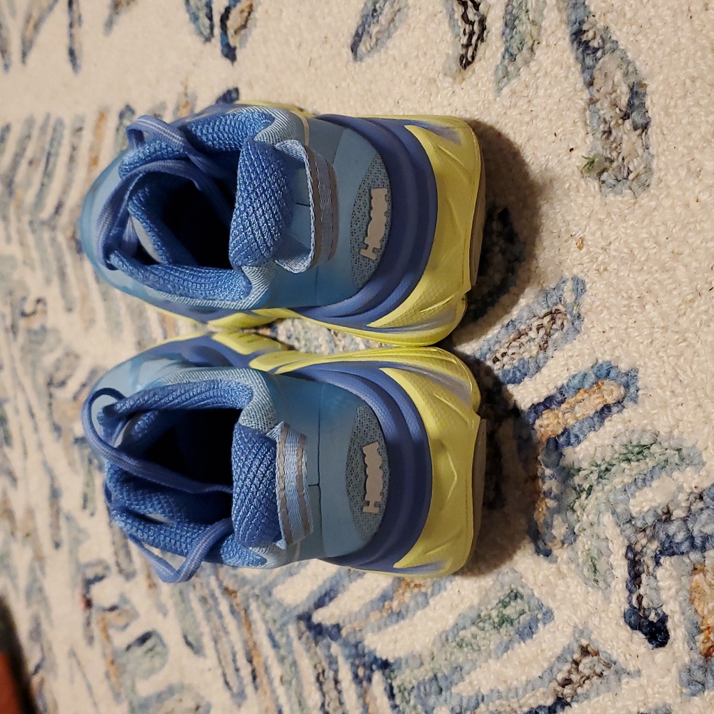 Hoka One One Blue Yellow Running Shoes | Size 7.5 - Picture 4 of 8